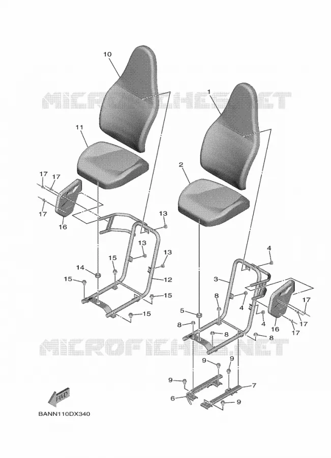 SEAT Yamaha SIDE BY SIDE 850 2023 WOLVERINE  YXE850EN / YX85EPAP
