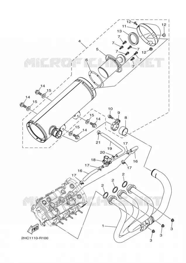 EXHAUST Yamaha SIDE BY SIDE 1000 2023 YXZ  YXZ1000ET