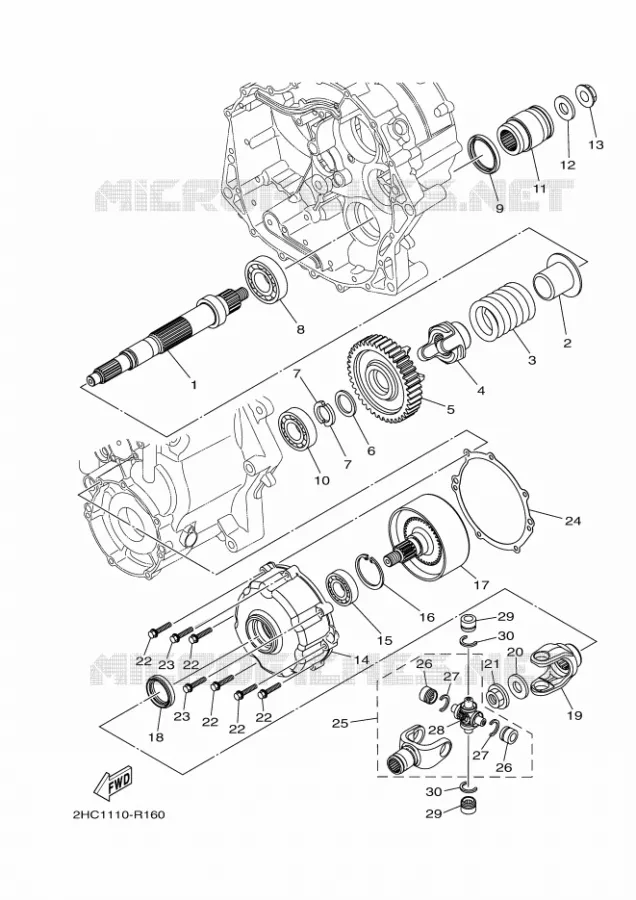 MIDDLE DRIVE GEAR Yamaha SIDE BY SIDE 1000 2023 YXZ  YXZ1000ET