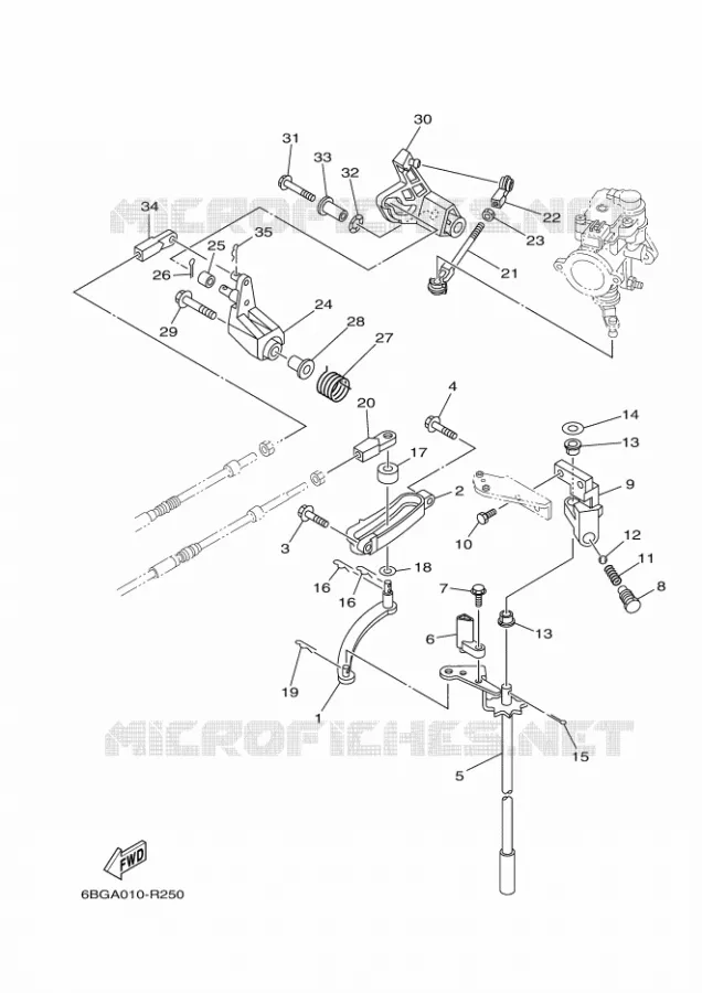 THROTTLE CONTROL Yamaha OUTBOARD ENGINES 40hp (29.4kW) 2020 F40  F40FEHD