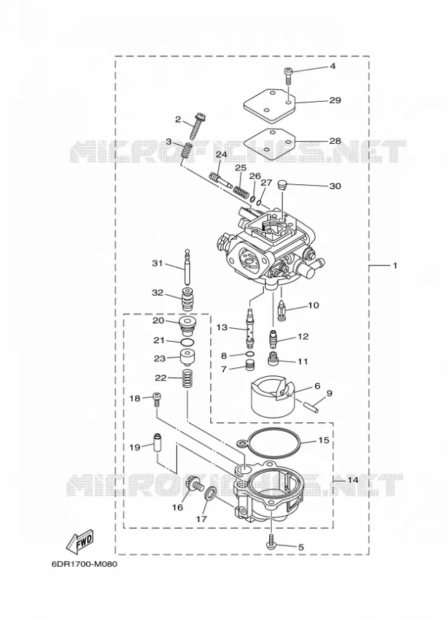 CARBURETOR Yamaha OUTBOARD ENGINES 9.9hp (7.3kW) 2020 FT9.9  FT9.9LE