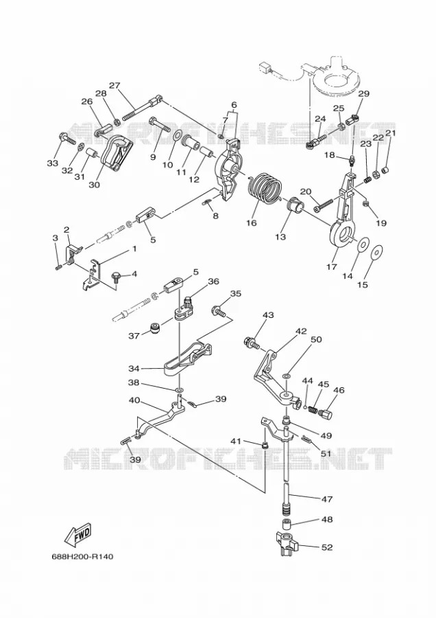 THROTTLE CONTROL Yamaha OUTBOARD ENGINES 85hp (63.4kW) 2021 85A  85AET