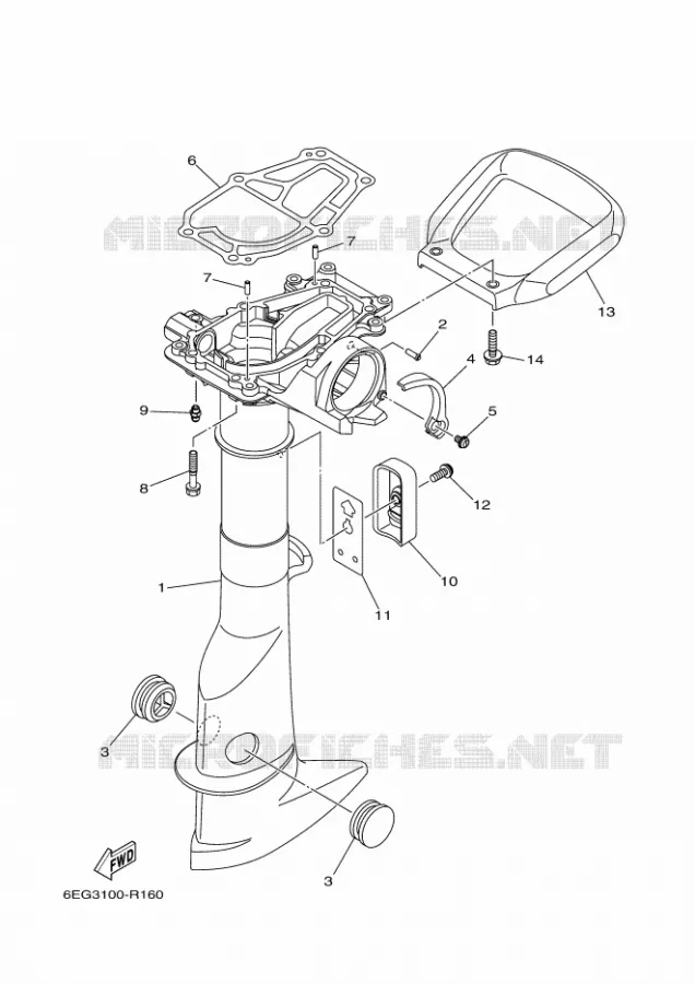 CASING Yamaha OUTBOARD ENGINES 2.5hp (1.8kW) 2021 F2.5  F2.5BMH