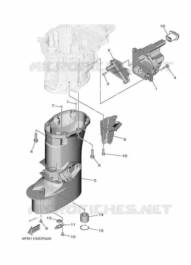 CASING Yamaha OUTBOARD ENGINES 25hp (18.4kW) 2021 F25  F25GE