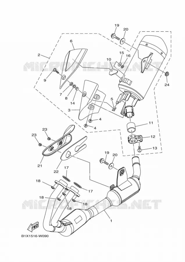 EXHAUST Yamaha MOTO 300 2024 R3  YZF320-A