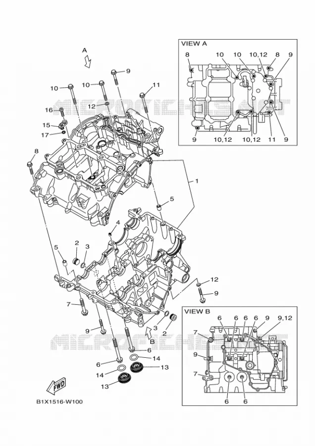 CRANKCASE Yamaha MOTO 300 2024 R3  YZF320-A
