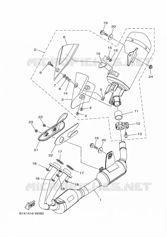 EXHAUST Yamaha MOTO 300 2024 R3  YZF320-A