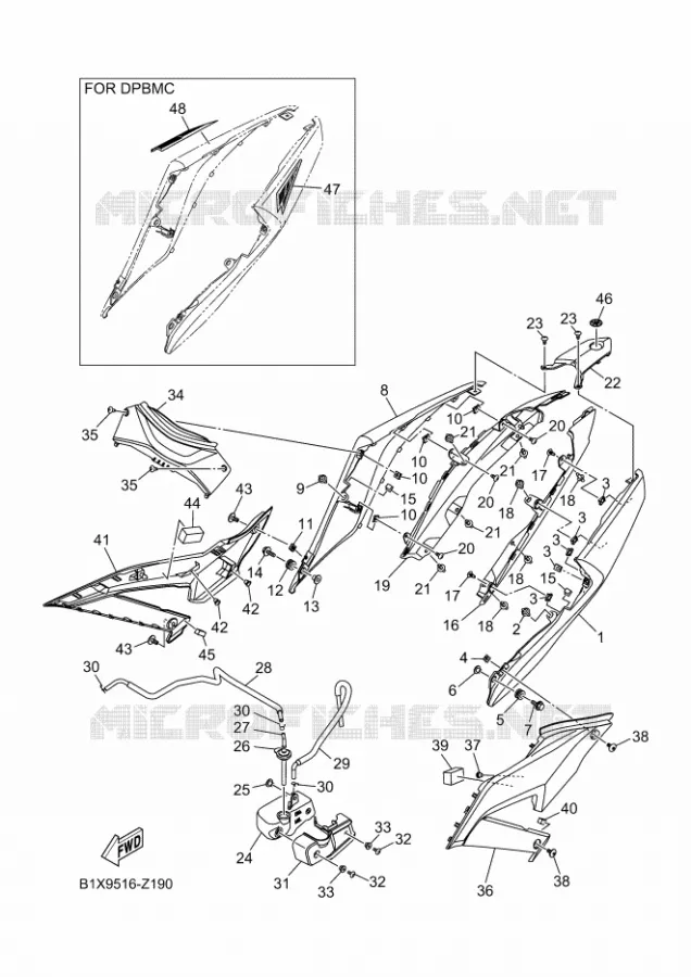 SIDE COVER Yamaha MOTO 300 2024 R3  YZF320-A