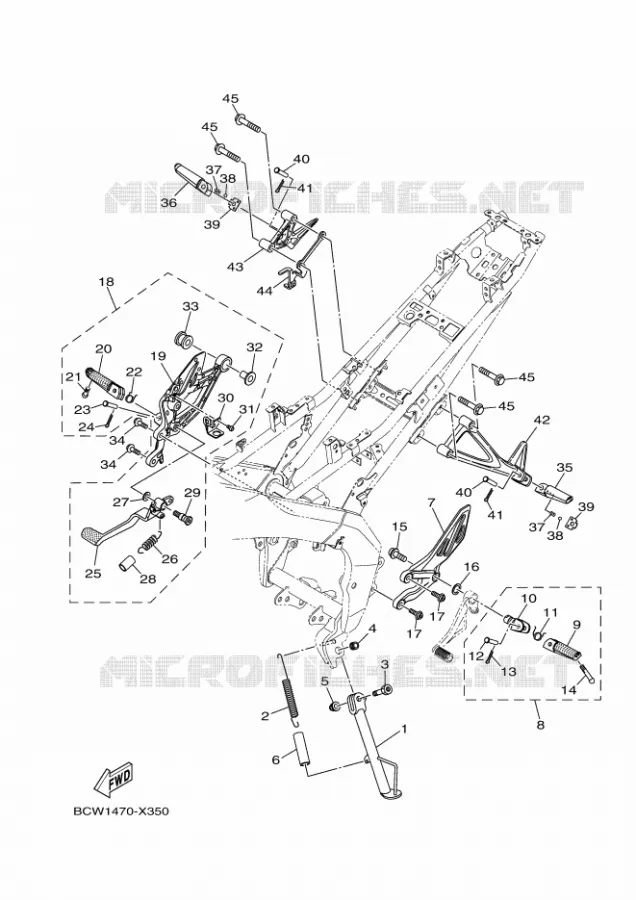 STAND / FOOTREST Yamaha MOTO 155 2024 R15  YZF155-A