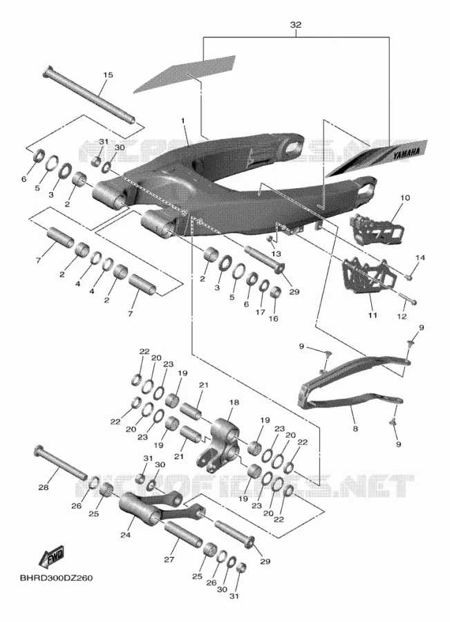 SWINGARM Yamaha MOTO 450 2024 YZF  YZ450F