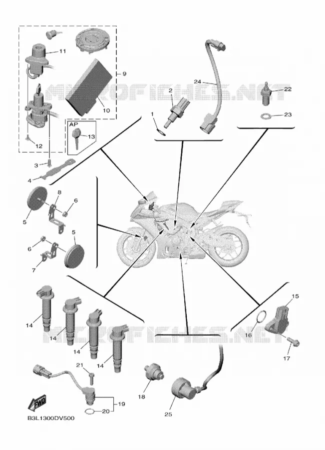 ELECTRICAL 1 Yamaha MOTO 1000 2024 R1  YZF1000