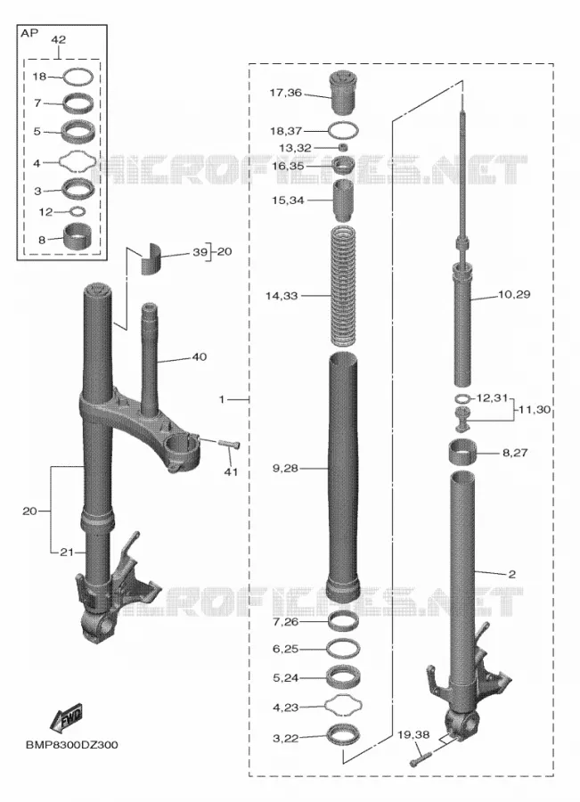 FRONT FORK Yamaha MOTO 1000 2024 R1  YZF1000