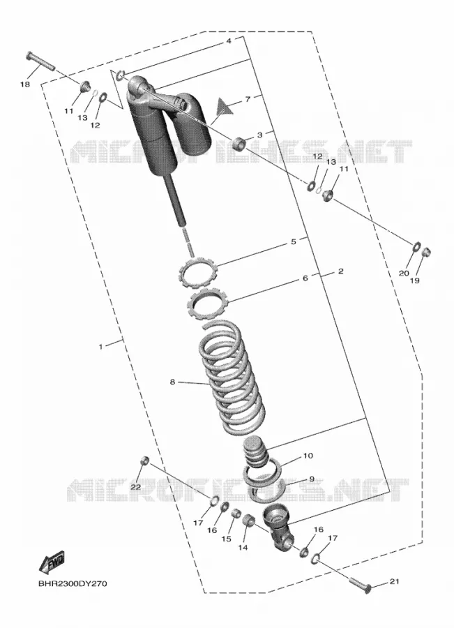 REAR SHOCK ABSORBER Yamaha MOTO 450 2024 WRF  WR450F