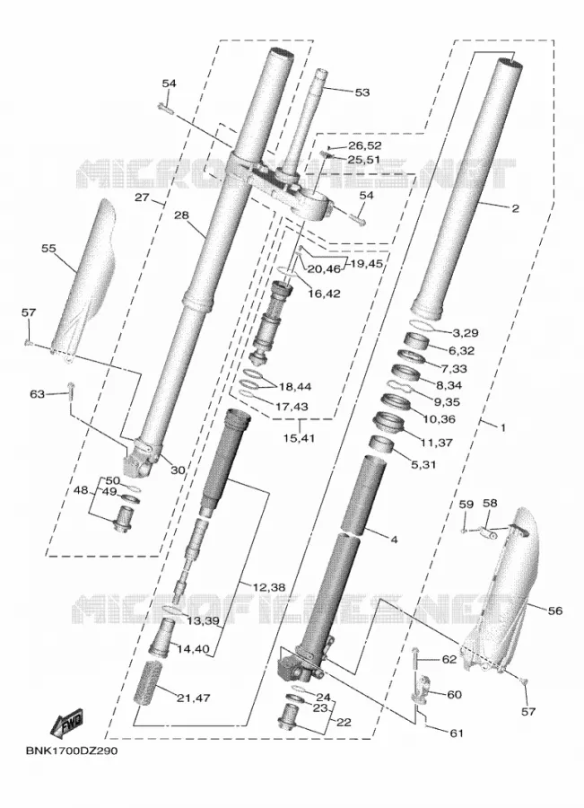 FRONT FORK Yamaha MOTO 450 2024 WRF  WR450F