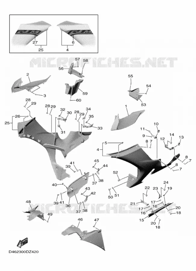 FAIRING 2 Yamaha MOTO 1000 2024 R1  YZF1000D