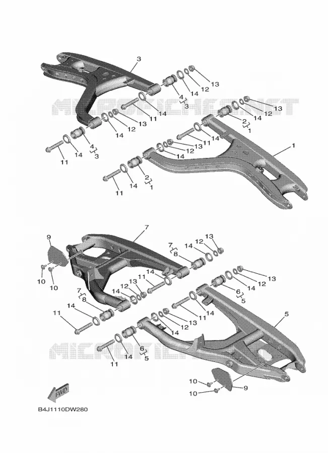 SWINGARM Yamaha SIDE BY SIDE 1000 2024 WOLVERINE  YXF1000EWS / YX10FRPLR