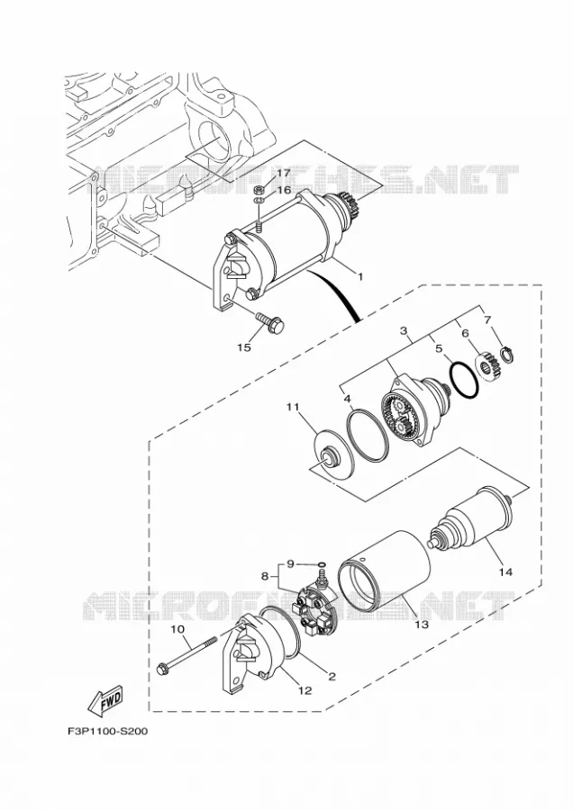 STARTING MOTOR Yamaha WAVERUNNER 1800 2024 GP  GP1800C