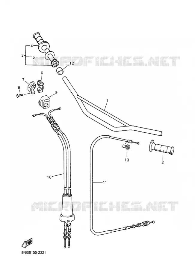 HANDLEBAR & CABLES Yamaha MOTO 426 2002 WRF  WR426F