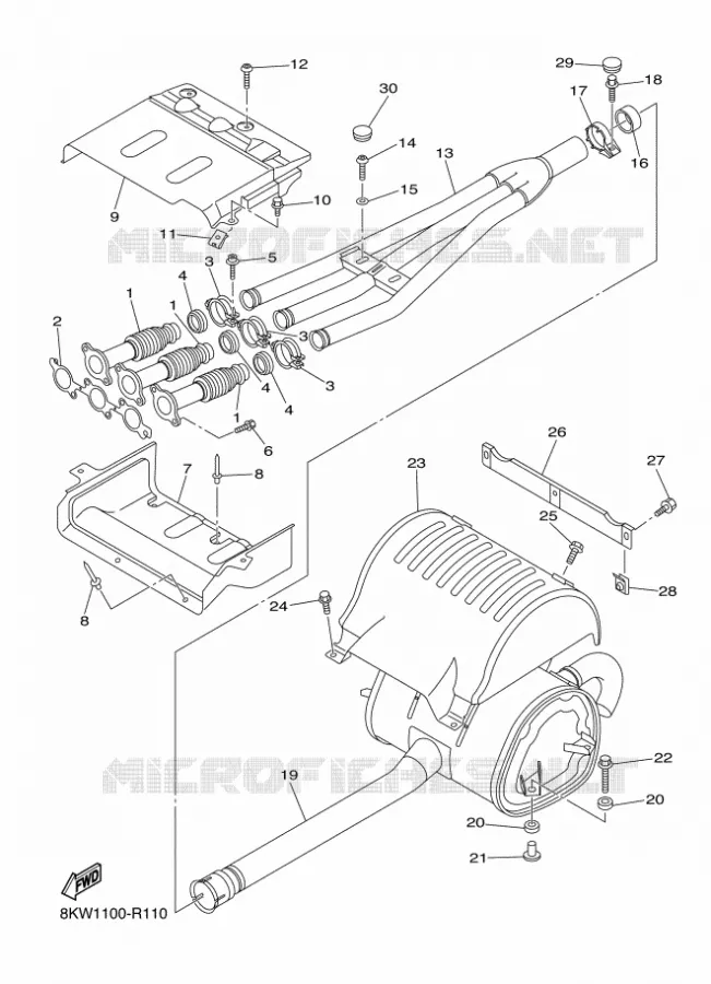 EXHAUST Yamaha snowmobiles 1000 2021 VK  VK10G