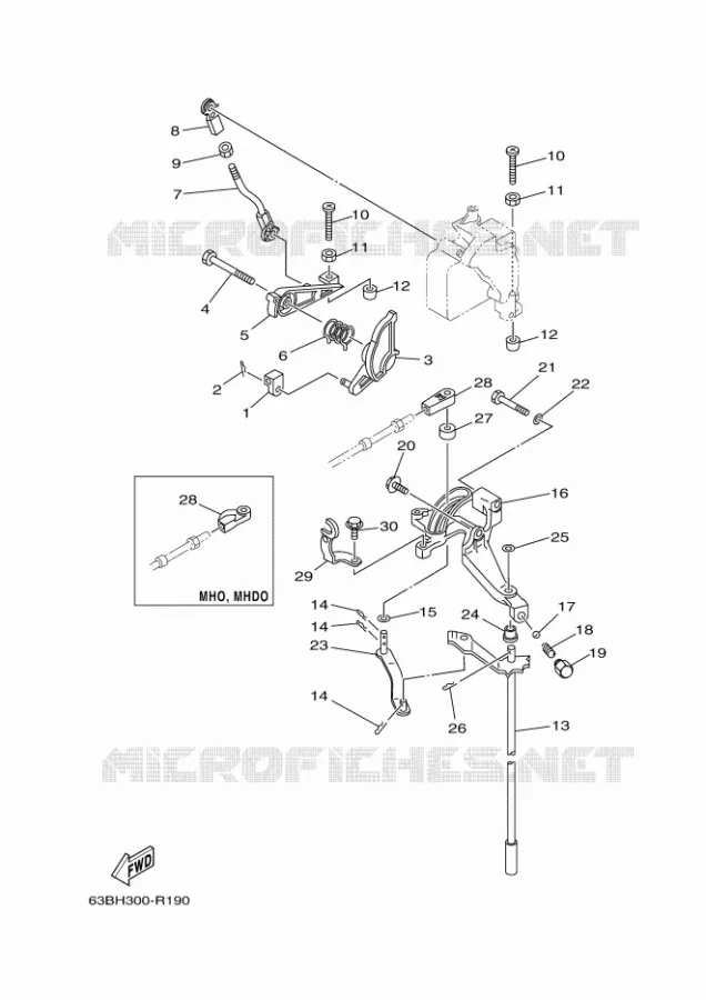 THROTTLE CONTROL Yamaha OUTBOARD ENGINES 40hp (29.4kW) 2017 40  40VMHOL