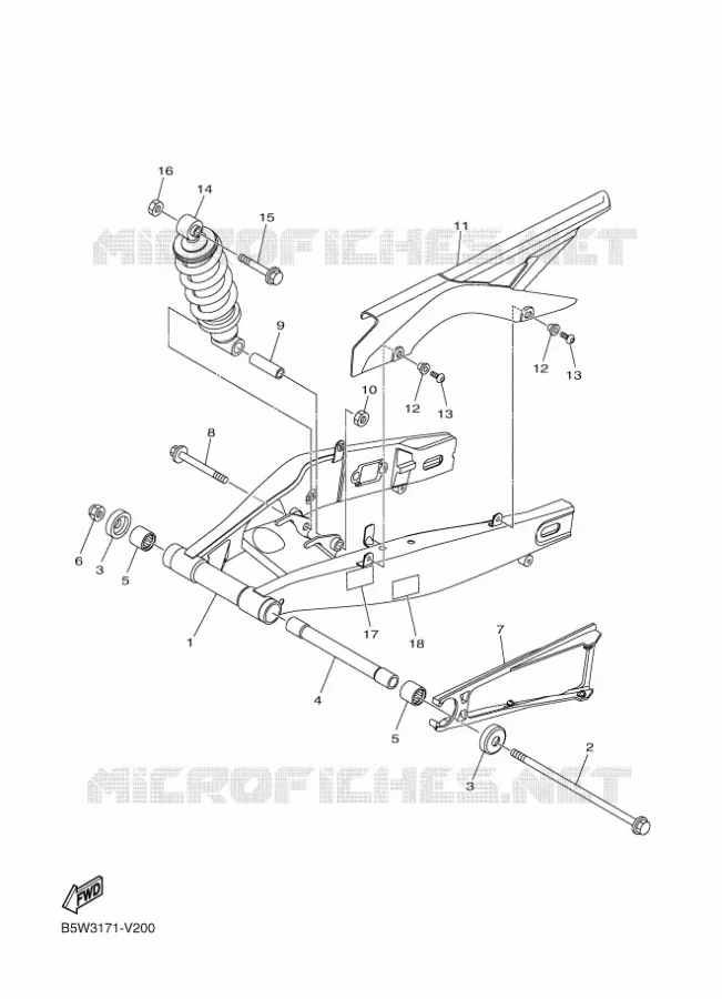 SWINGARM / SHOCK ABSORBER Yamaha MOTO 300 2024 MT  MTN320-A
