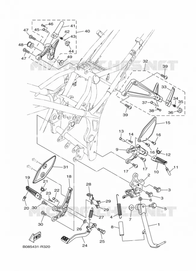 STAND / FOOTREST Yamaha MOTO 300 2024 MT  MTN320-A