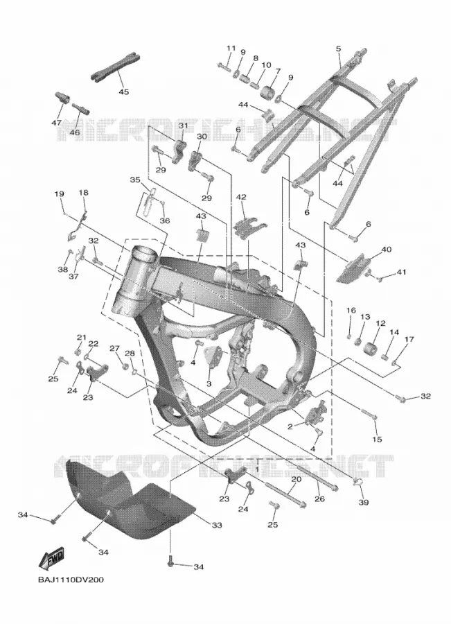 FRAME Yamaha MOTO 250 2024 YZF  YZ250FXR