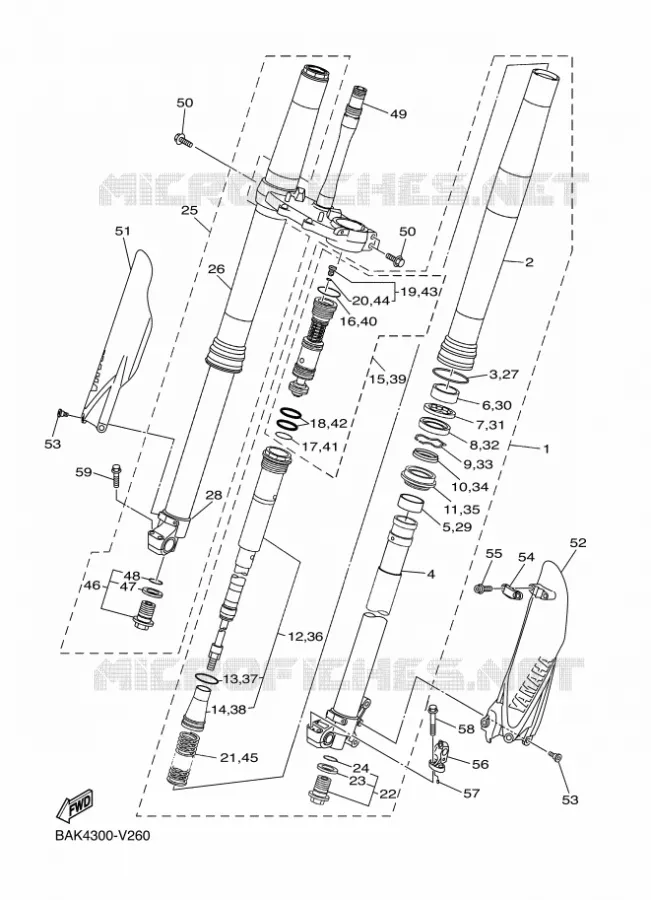 FRONT FORK Yamaha MOTO 250 2024 WRF  WR250F