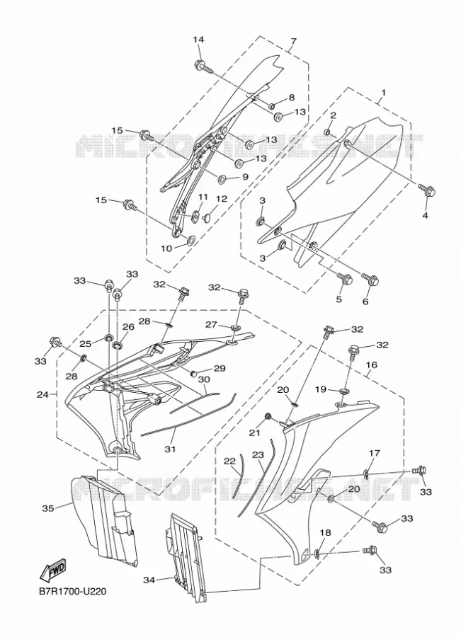 SIDE COVER Yamaha MOTO 250 2024 WRF  WR250F