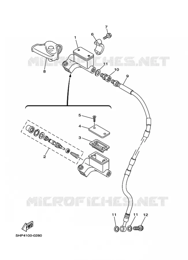 FRONT BRAKE MASTER CYLINDER Yamaha MOTO 125 2024 TTR  TT-R125LER / TT-R125LWE