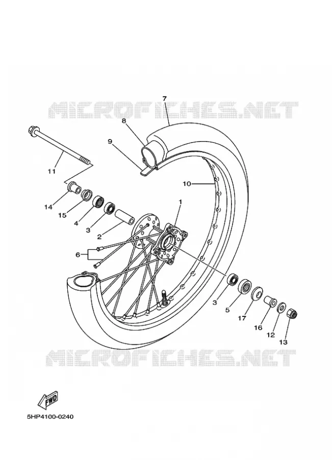 FRONT WHEEL Yamaha MOTO 125 2024 TTR  TT-R125LER / TT-R125LWE