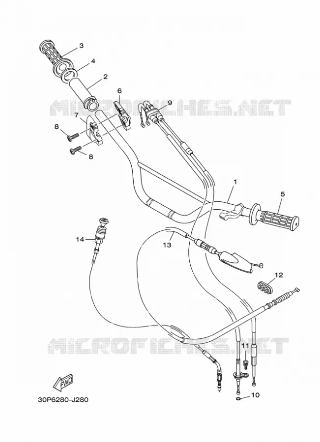 HANDLEBAR & CABLES Yamaha MOTO 125 2024 TTR  TT-R125LER / TT-R125LWE