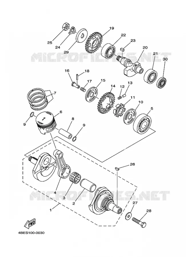 CRANKSHAFT / PISTON Yamaha MOTO 230 2023 TTR  TT-R230P