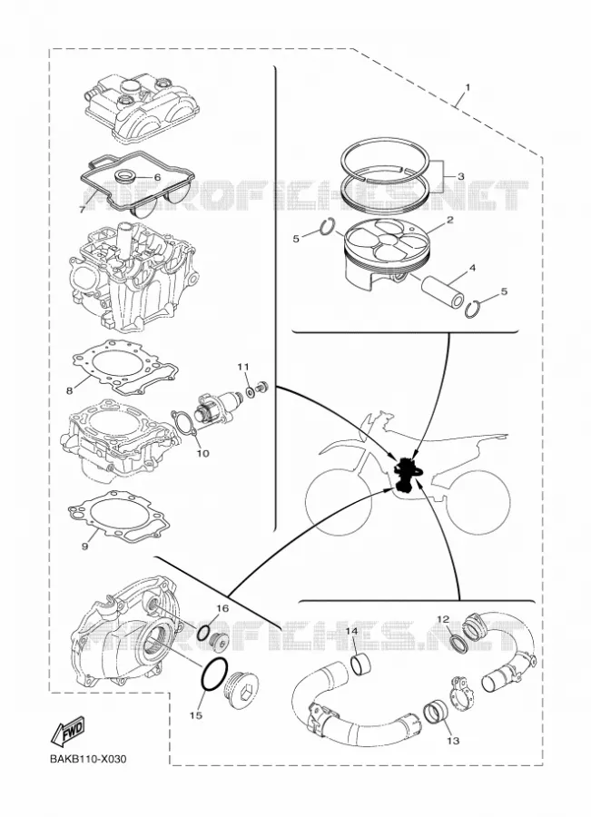 PISTON REBUILT KIT Yamaha MOTO 250 2023 WRF  WR250FP