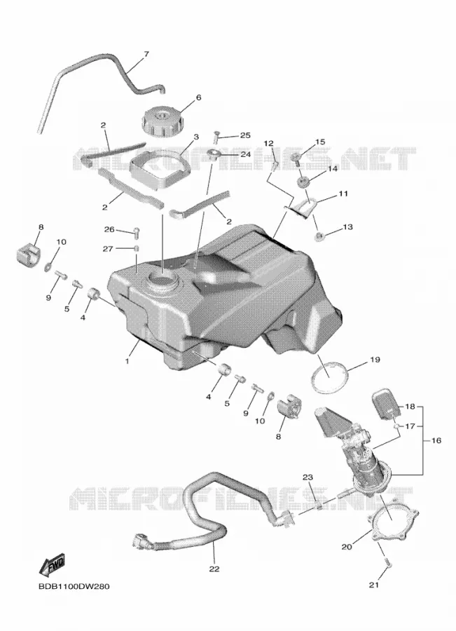 FUEL TANK Yamaha MOTO 450 2023 WRF  WR450FP