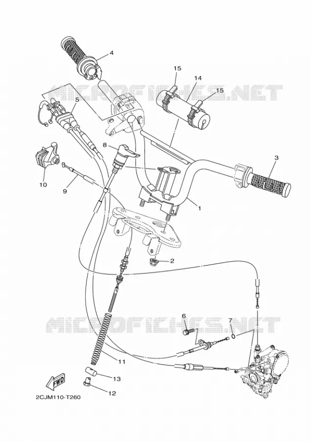 HANDLEBAR & CABLES Yamaha MOTO 50 2023 TTR  TT-R50EP