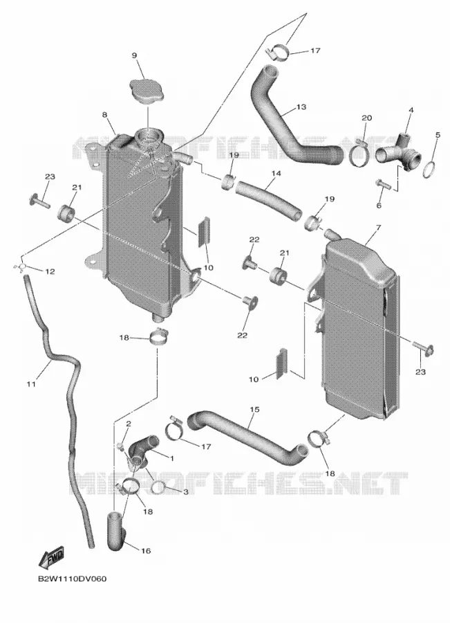 RADIATOR / HOSES Yamaha MOTO 450 2023 YZF  YZ450FXP
