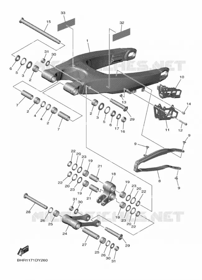 SWINGARM Yamaha MOTO 450 2023 YZF  YZ450FP