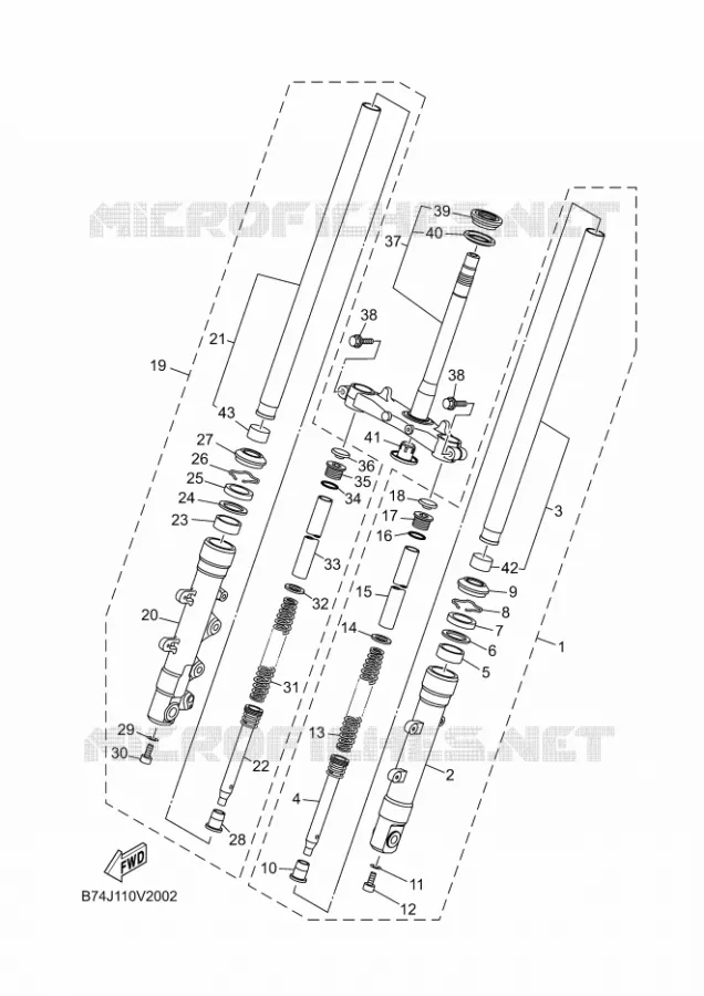 FRONT FORK Yamaha SCOOTER 300 2023 XMAX  CZD300AP