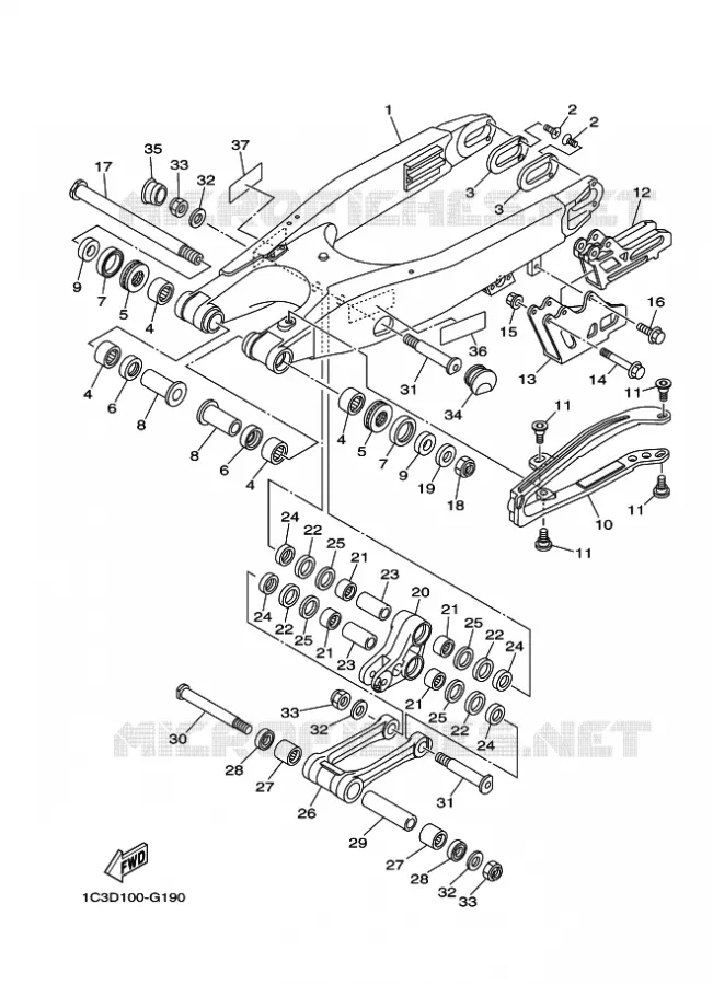 SWINGARM Yamaha MOTO 125 2023 YZ  YZ125XP