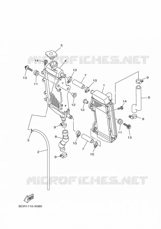 RADIATOR / HOSES Yamaha MOTO 250 2023 YZ  YZ250XP