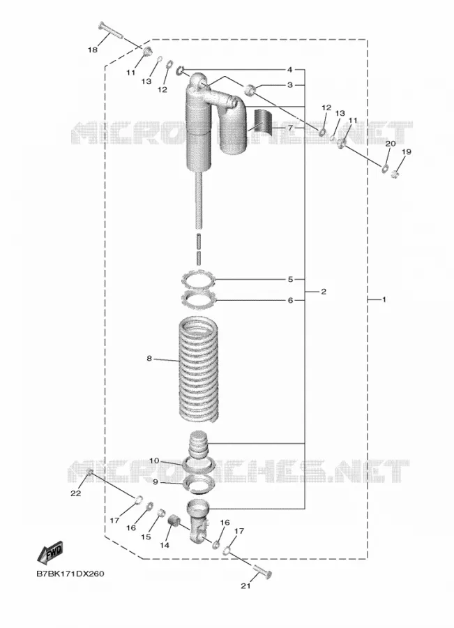 REAR SHOCK ABSORBER Yamaha MOTO 250 2023 YZF  YZ250FP