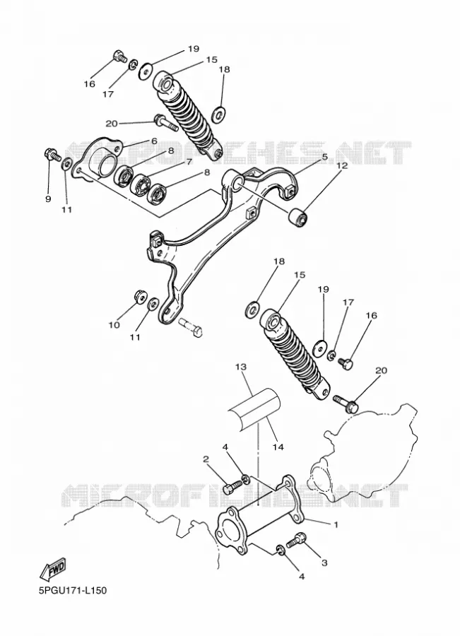 SWINGARM / SHOCK ABSORBER Yamaha MOTO 50 2023 PW  PW50P
