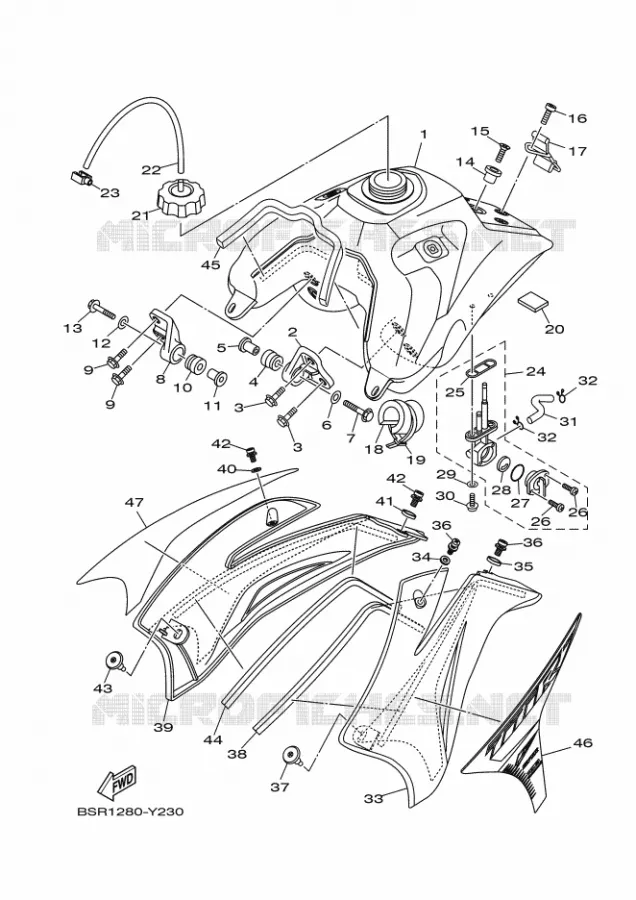 FUEL TANK Yamaha MOTO 125 2023 TTR  TT-R125LEP / TT-R125LWE