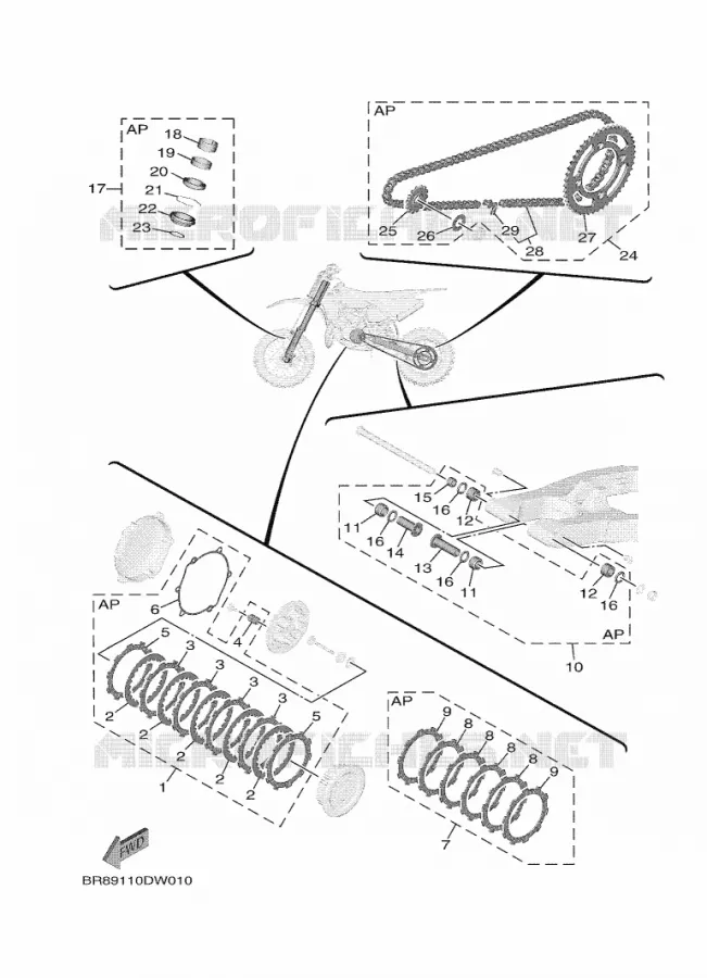 MAINTENANCE PARTS KIT Yamaha MOTO 65 2022 YZ  YZ65N