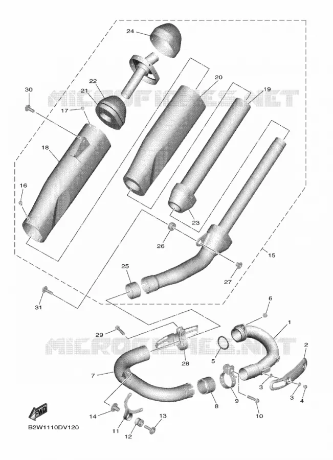 EXHAUST Yamaha MOTO 450 2021 YZF  YZ450FML