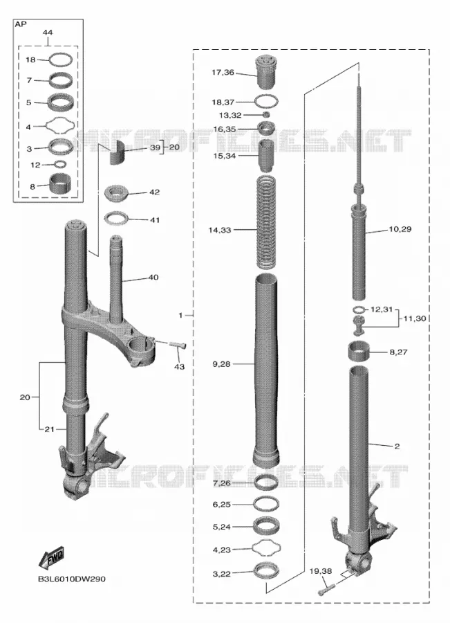 FRONT FORK Yamaha MOTO 1000 2021 R1  YZF1000