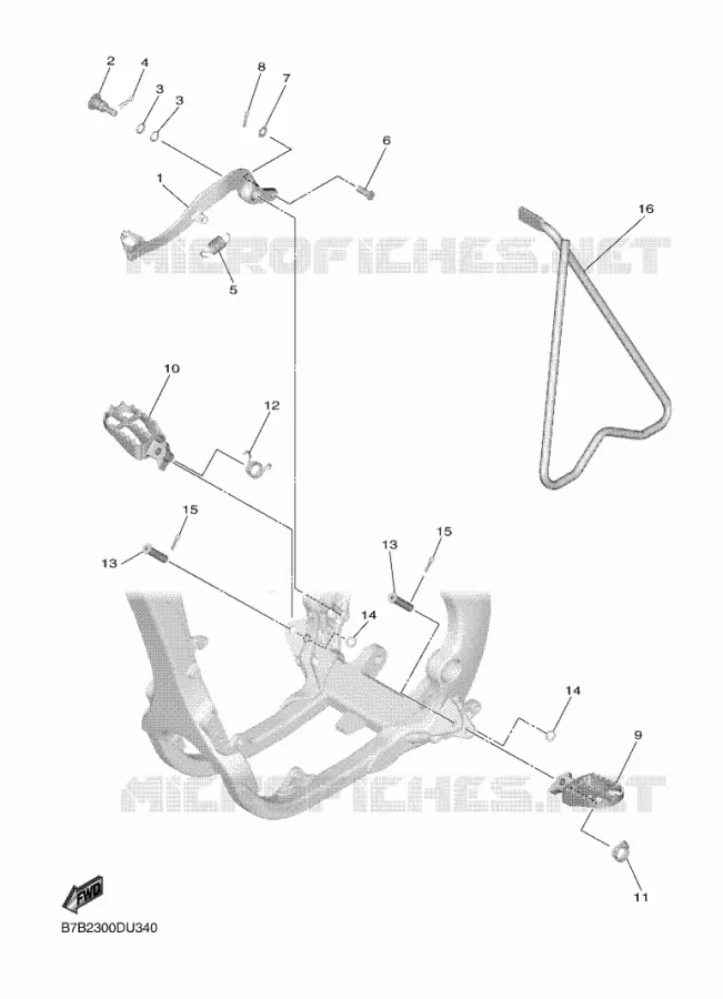 STAND / FOOTREST Yamaha MOTO 250 2021 YZF  YZ250FMX
