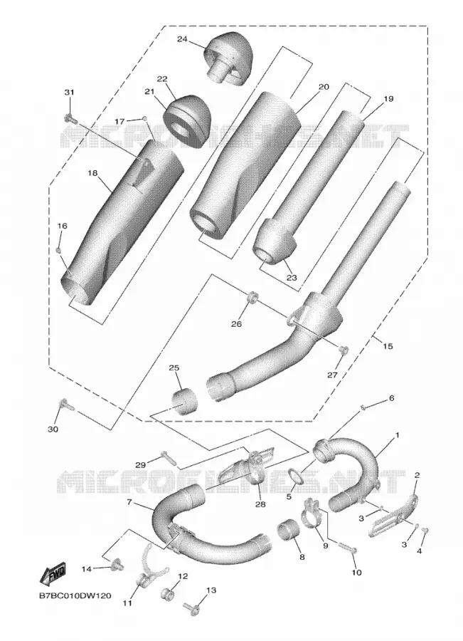 EXHAUST Yamaha MOTO 250 2021 YZF  YZ250FMX