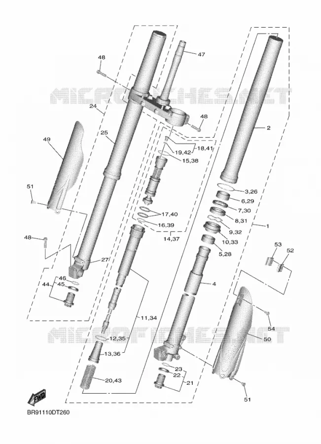 FRONT FORK Yamaha MOTO 250 2021 YZF  YZ250FMX
